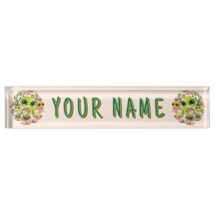 Baby Geckos Cute Cartoon Characters Nameplate