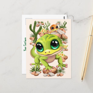 Baby Geckos Cute Cartoon Characters Postcard