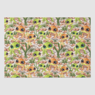 Baby Geckos Cute Cartoon Characters Tissue Paper