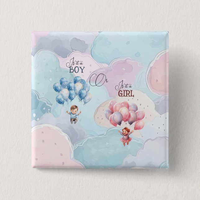 Baby Gender Reveal  15 Cm Square Badge (Front)