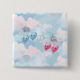 Baby Gender Reveal  15 Cm Square Badge