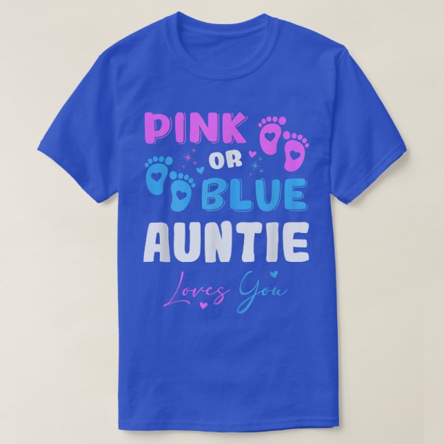 Baby Gender Reveal auntie  T-Shirt (Design Front)