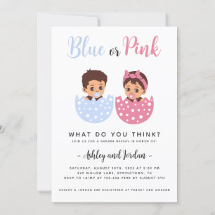 Baby Gender Reveal Cracked Egg Invitation