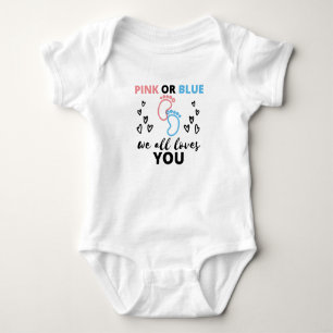 Baby Gender Reveal Ideas Pink Or Blue We All Love Baby Bodysuit