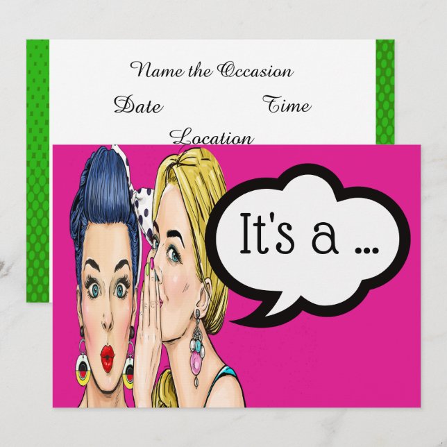 Baby Gender Reveal Invitation (Front/Back)