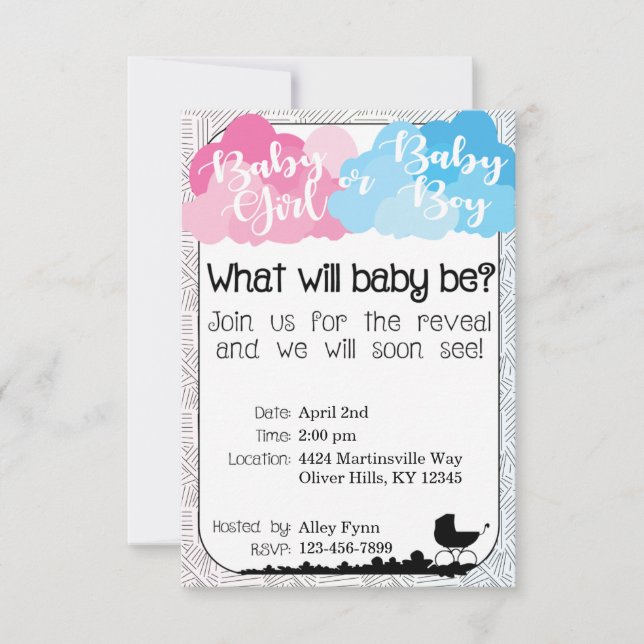 Baby Gender Reveal Invitation (Front)