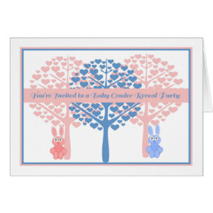 Baby Gender Reveal Party Invitation Pink & Blue