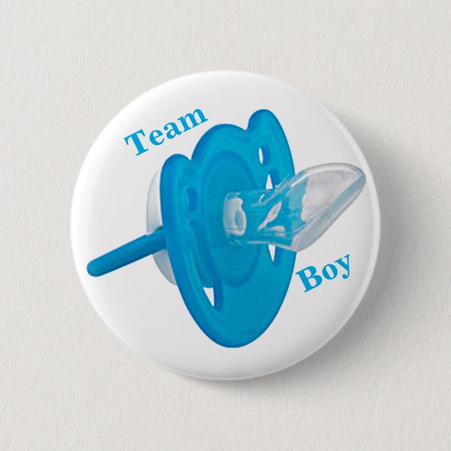 Baby Gender Reveal Party - Team Boy Blue Button (Front)