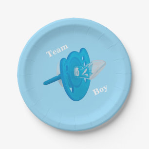 Baby Gender Reveal Party - Team Boy Paper Plate