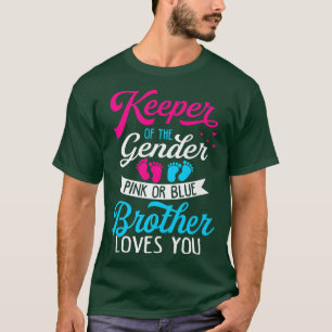 Baby Gender Reveal Shower Pink Or Blue Brother Lov T-Shirt