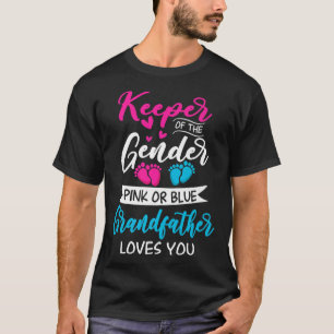 Baby Gender Reveal Shower Pink Or Blue Grandfather T-Shirt