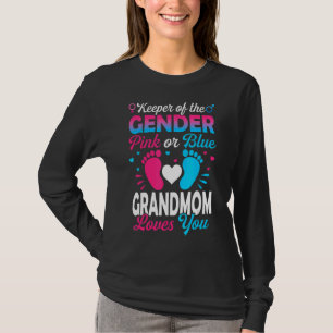 Baby Gender Reveal Shower Pink Or Blue Grandmom Lo T-Shirt