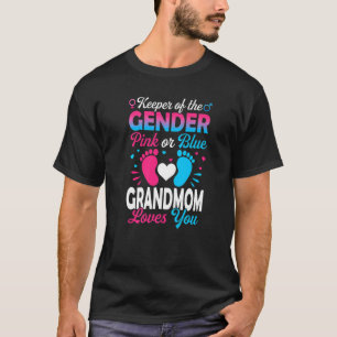 Baby Gender Reveal Shower Pink Or Blue Grandmom Lo T-Shirt