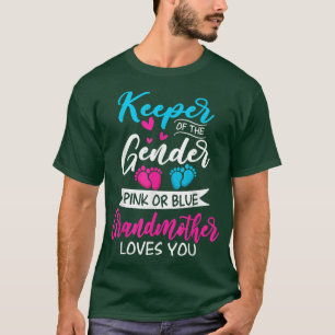 Baby Gender Reveal Shower Pink Or Blue Grandmother T-Shirt