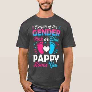 Baby Gender Reveal Shower Pink Or Blue Pappy Loves T-Shirt