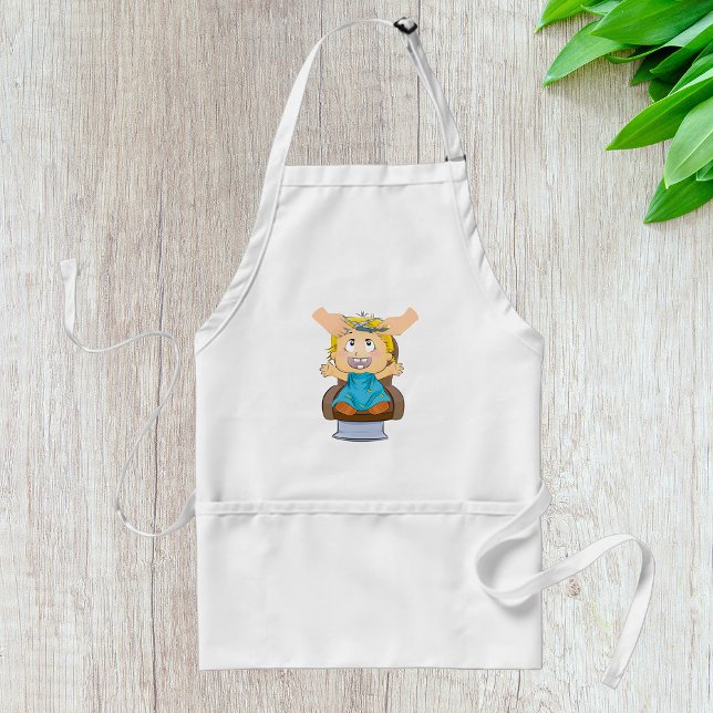 Baby Getting Haircut Funny Kids Barber Shop Standard Apron (Creator Uploaded)