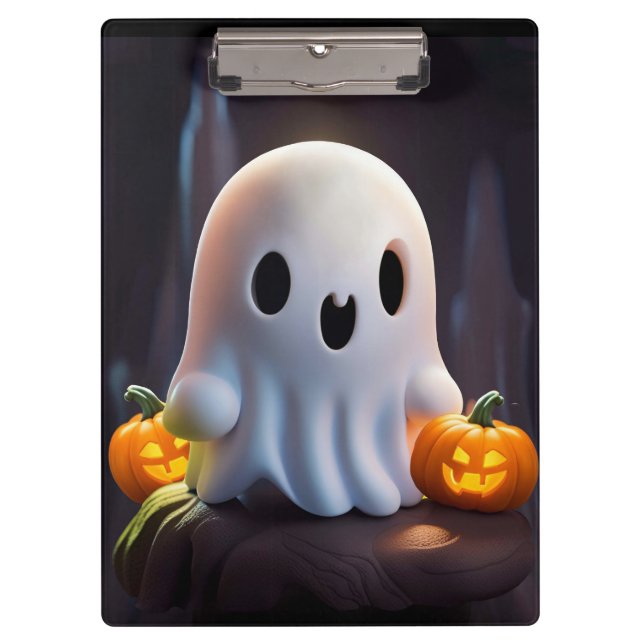 Baby Ghost Creepy Cute Halloween Character Clipboard (Front)