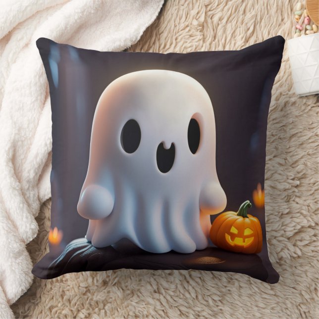 Baby Ghost Creepy Cute Halloween Character Cushion (Blanket)