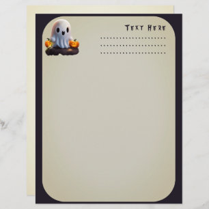 Baby Ghost Creepy Cute Halloween Character Custom Letterhead