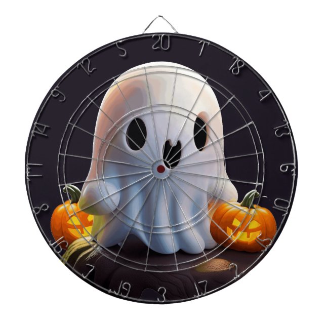 Baby Ghost Creepy Cute Halloween Character Dartboard (Front)