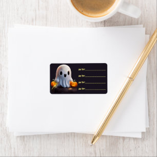 Baby Ghost Creepy Cute Halloween Character Label