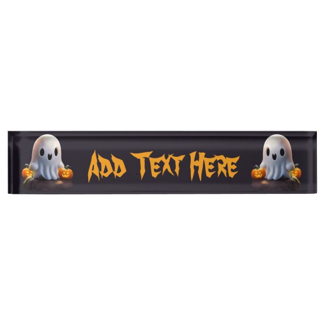 Baby Ghost Creepy Cute Halloween Character Nameplate (Front)