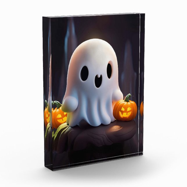 Baby Ghost Creepy Cute Halloween Character Photo Block (Left)