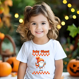 Baby Ghost Personalised Name Halloween Gift Design Baby T-Shirt