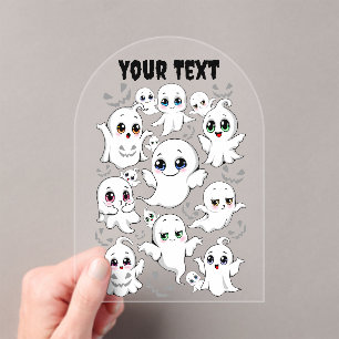 Baby Ghosts Spooky Cute Halloween Mood Acrylic Invitations