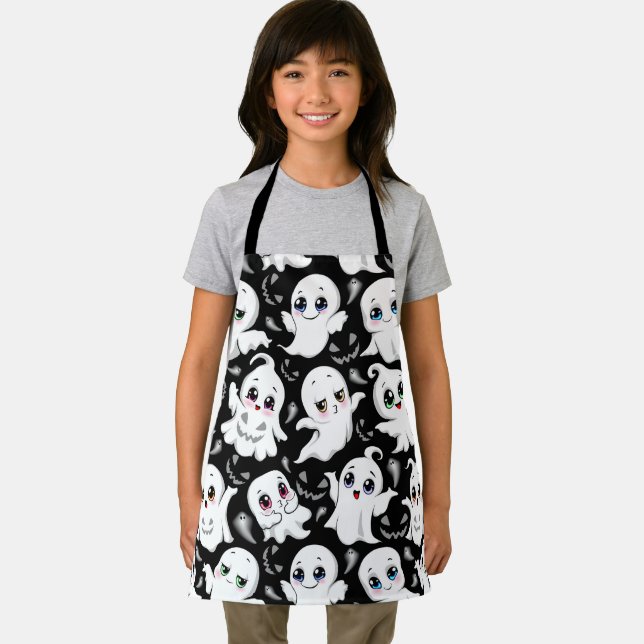 Baby Ghosts Spooky Cute Halloween Mood Apron (Insitu)
