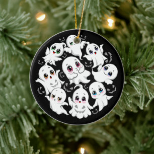Baby Ghosts Spooky Cute Halloween Mood Ceramic Ornament