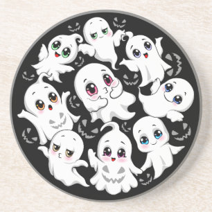 Baby Ghosts Spooky Cute Halloween Mood Coaster