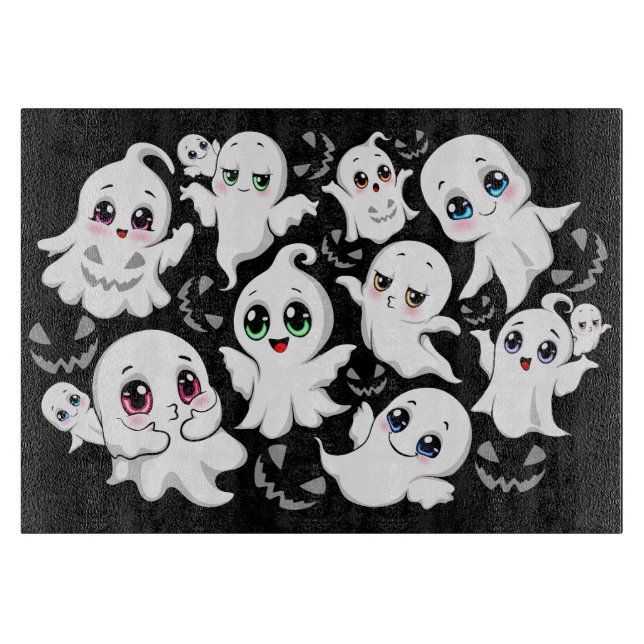 Baby Ghosts Spooky Cute Halloween Mood Cutting Board (Front)