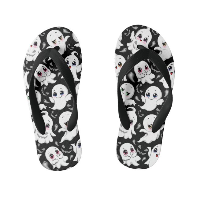 Baby Ghosts Spooky Cute Halloween Mood Kid's Thongs (Footbed)
