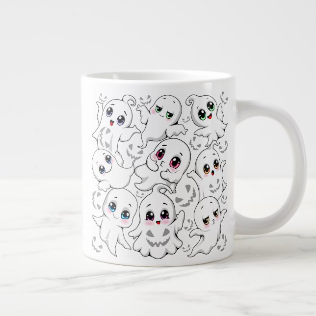 Baby Ghosts Spooky Cute Halloween Mood Large Coffee Mug (Right)