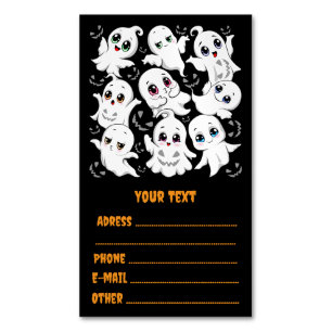 Baby Ghosts Spooky Cute Halloween Mood Magnetic Business Card