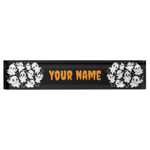Baby Ghosts Spooky Cute Halloween Mood Nameplate