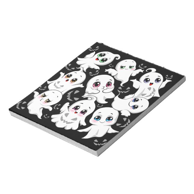 Baby Ghosts Spooky Cute Halloween Mood Notepad (Rotated)
