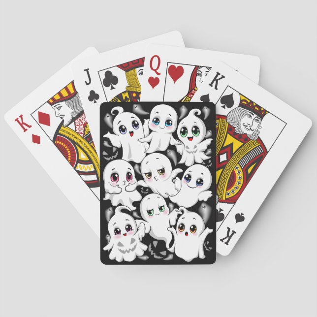 Baby Ghosts Spooky Cute Halloween Mood Playing Cards (Back)