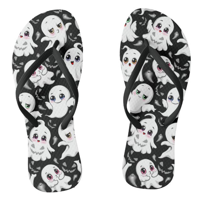 Baby Ghosts Spooky Cute Halloween Mood Thongs (Footbed)