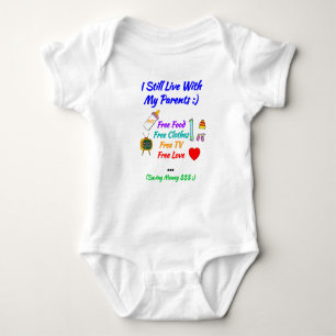 Baby Gift: I Still Live With My Parents - Funny Baby Bodysuit