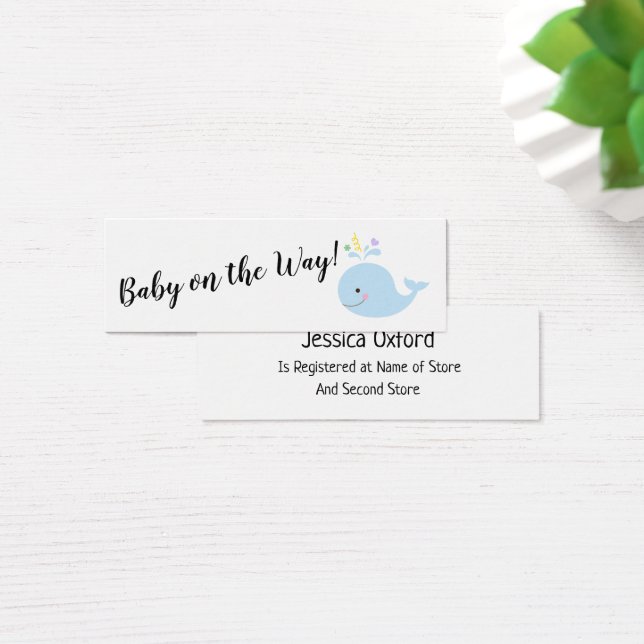 Baby Gift Registry w/ Blue Whale Handout Cards (Desk)