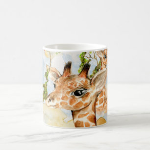 Baby Giraffe Africa Savanna Animals brown gold Coffee Mug