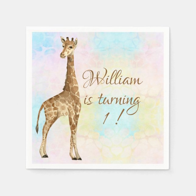 Baby Giraffe Baby Shower Cute Napkin (Front)