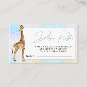 Baby Giraffe Baby Shower Diaper Raffle Enclosure Card