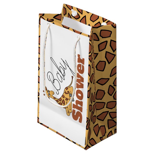 Baby Giraffe, Baby Shower Small Gift Bag (Front Angled)