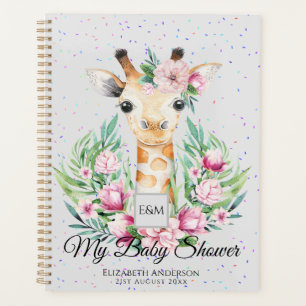 Baby Giraffe Boho Flowers Mother to Be Planner
