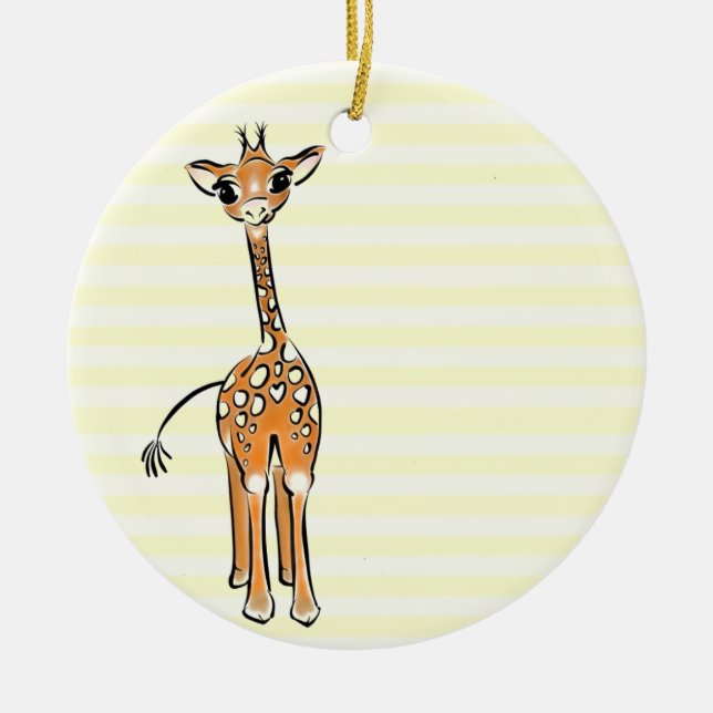 Baby Giraffe Ceramic Ornament (Front)