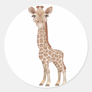 Baby Giraffe Classic Round Sticker