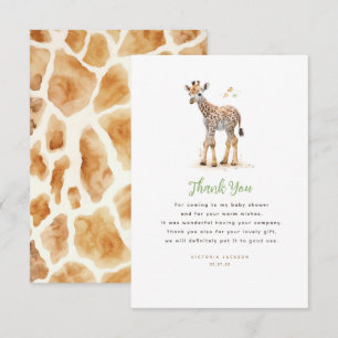 Baby Giraffe Cute Modern Little Thank You Card